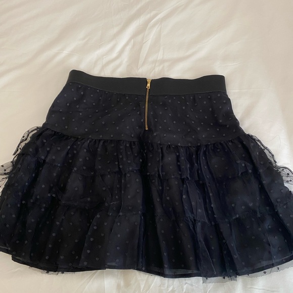 Cynthia Steffe Women's Mini Skirt Tulle Polkadot Black Ruffled Size 6 - Picture 4 of 7